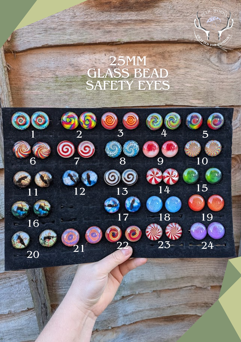 Glass Bead Safety Eyes - 25mm