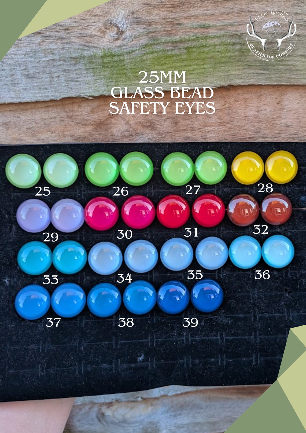 Glass Bead Safety Eyes - 25mm