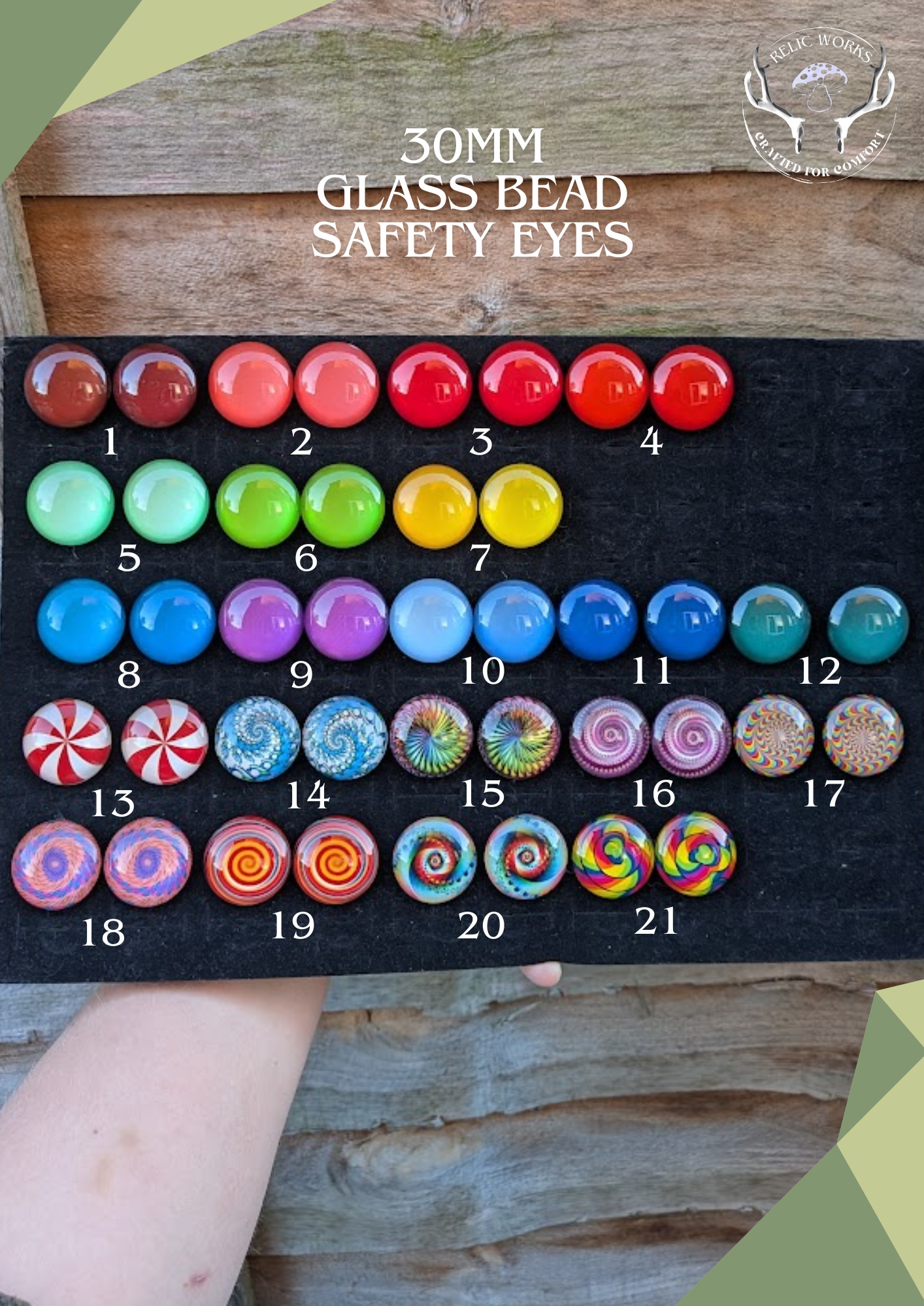 Glass Bead Safety Eyes - 30mm