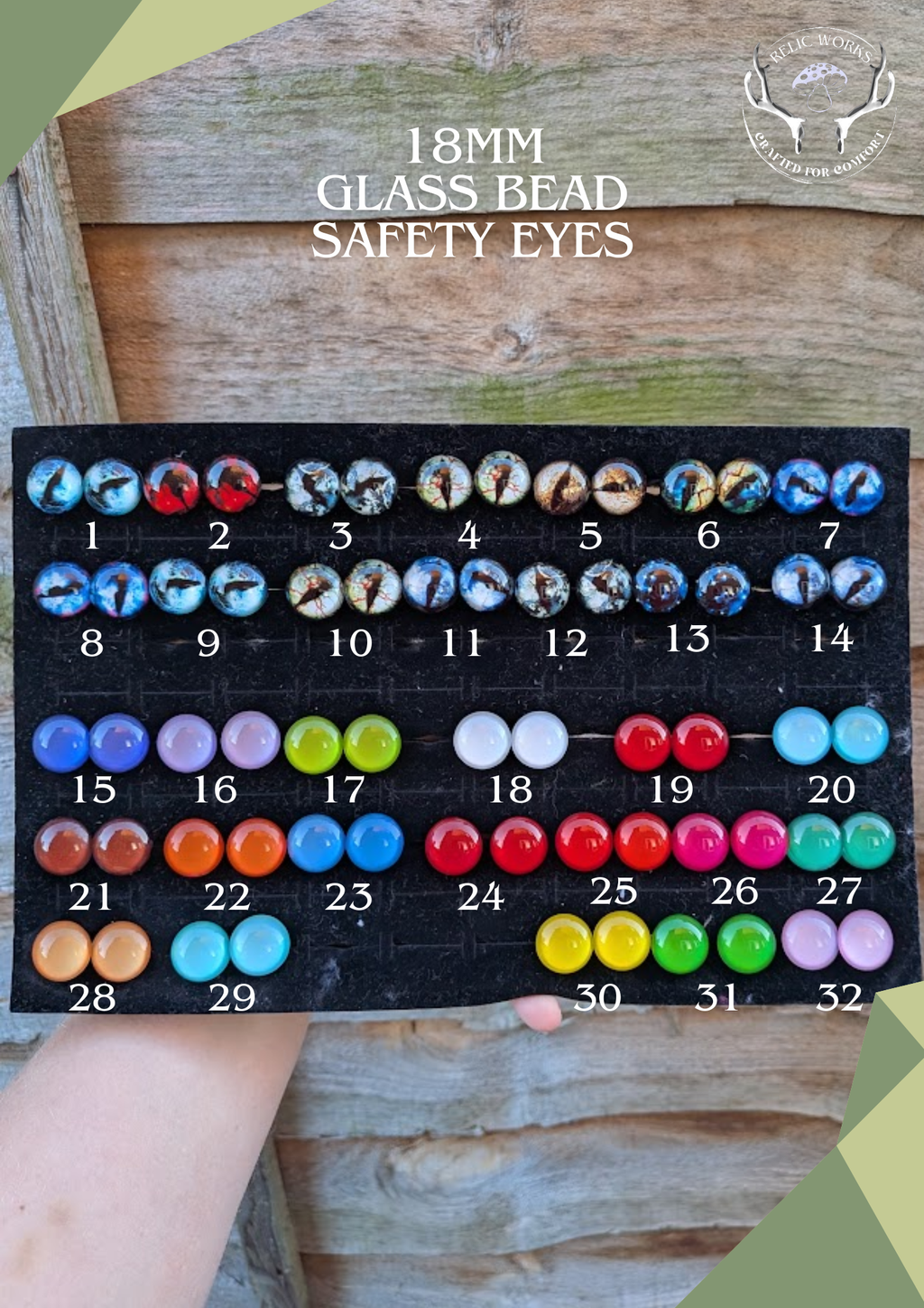 Glass Bead Safety Eyes - 18mm