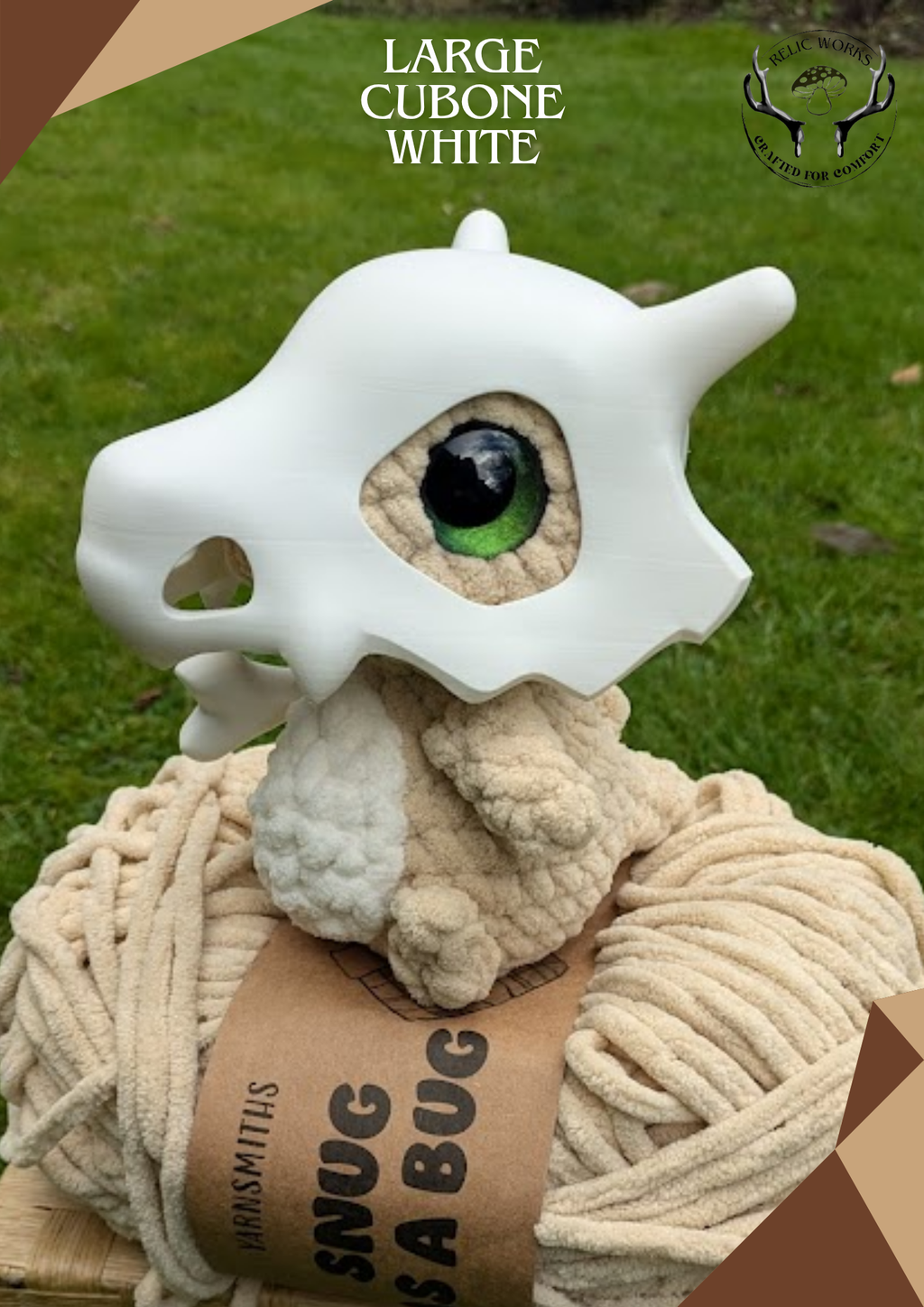 Pattern & Mixed media kit - 3D printed skull & bone and digital crochet pattern