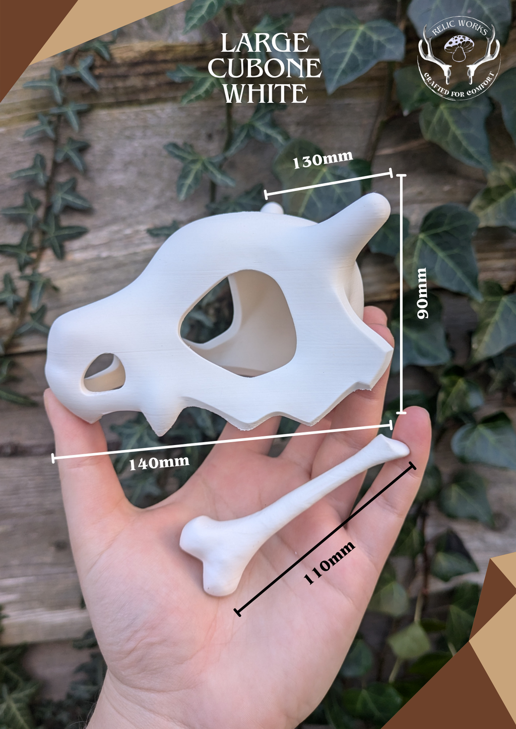 Pattern & Mixed media kit - 3D printed skull & bone and digital crochet pattern