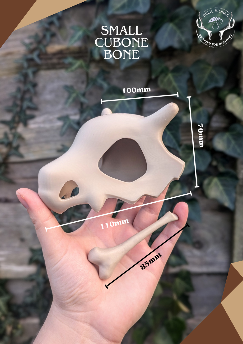 Pattern & Mixed media kit - 3D printed skull & bone and digital crochet pattern