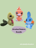Gen 3 Starter Bundle - Water Axolotl, Grass Lizard, Fire Bird