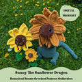 Sunflower Dragon Crochet Pattern – Botanical Beasts Amigurumi (Digital Download)