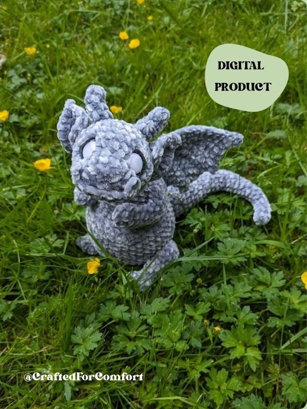 Customizable Crochet Amigurumi Pattern – Dragon, Gargoyle, Dinosaur (Digital Pattern)