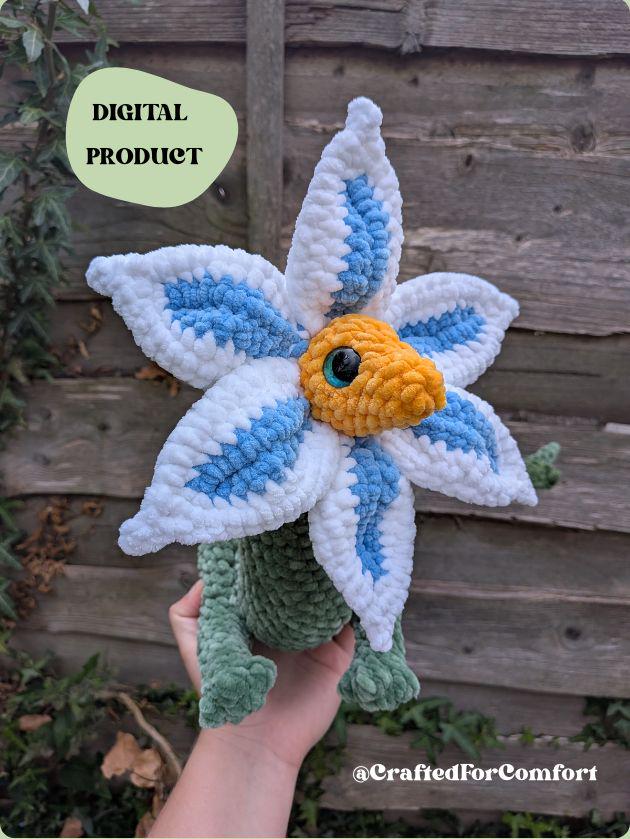 Luna the Lily Crochet Pattern - Amigurumi Flower Dragon (Digital Download)