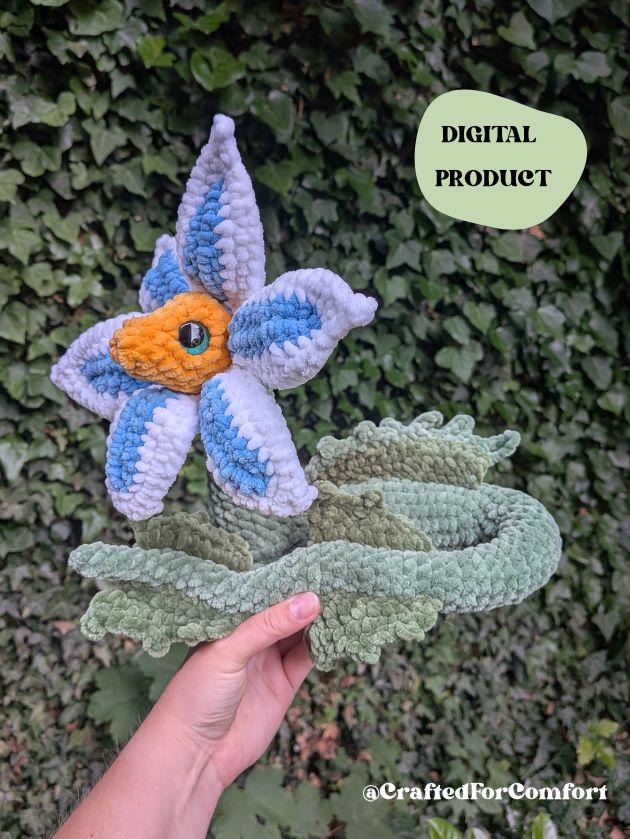 Luna the Lily Crochet Pattern - Amigurumi Flower Dragon (Digital Download)